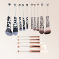 Makeup Brush Set, 15-Piece Bead-Ready Metal Handle Collection with Powder, Blush, Eyeshadow and Angled Brush Shapes — image 1