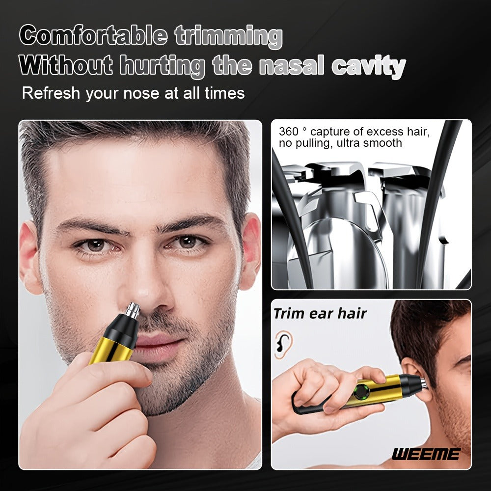 4-Piece Grooming Kit for Men USB Rechargeable Electric Shaver Beard Trimmer Nose Hair, for Everyday Face, Beard and Body Groo