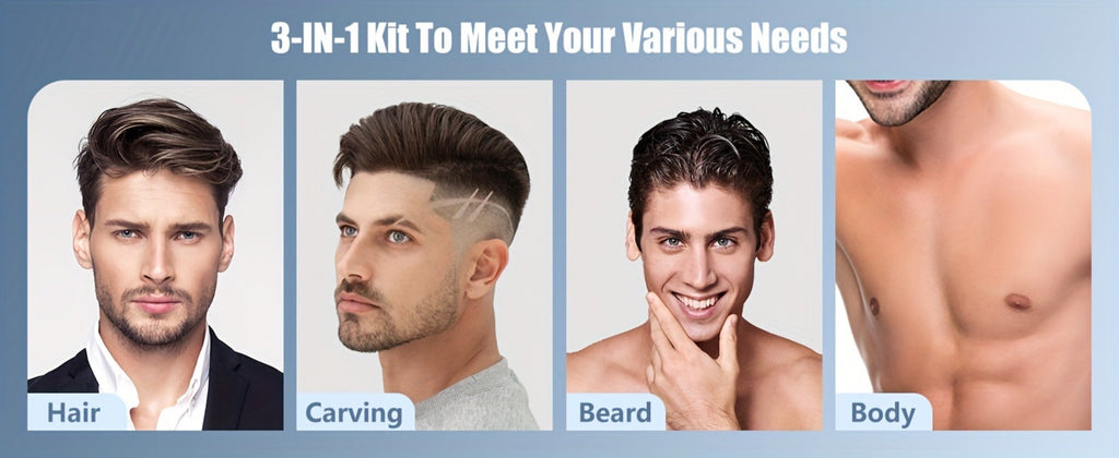 Hair Clippers & Trimmers Three-Piece Set with Full-Size Clipper, T-Blade Detailer, Foil Shaver and LCD Displays — image 12