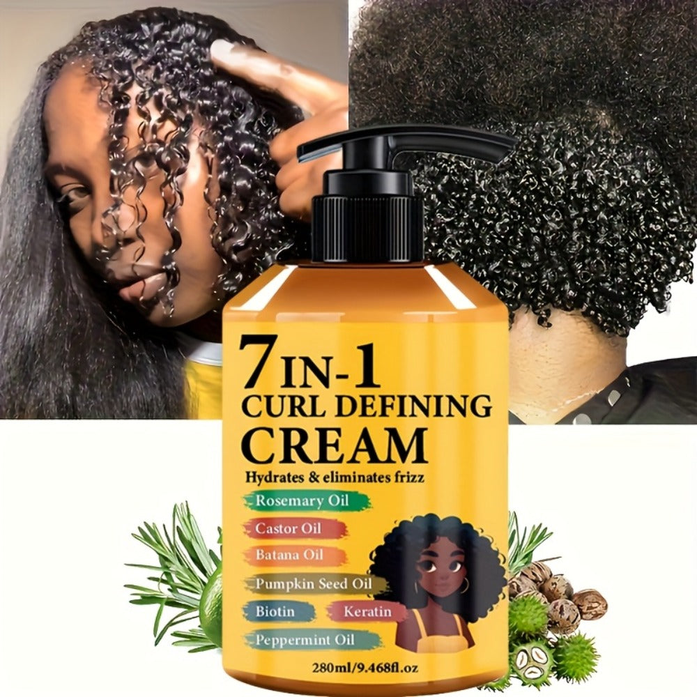 Curl Cream for Wavy & Curly Hair 9.47oz – 7-in-1 Moroccan Argan Oil & Rosemary Formula for Long-Lasting Hold — image 3