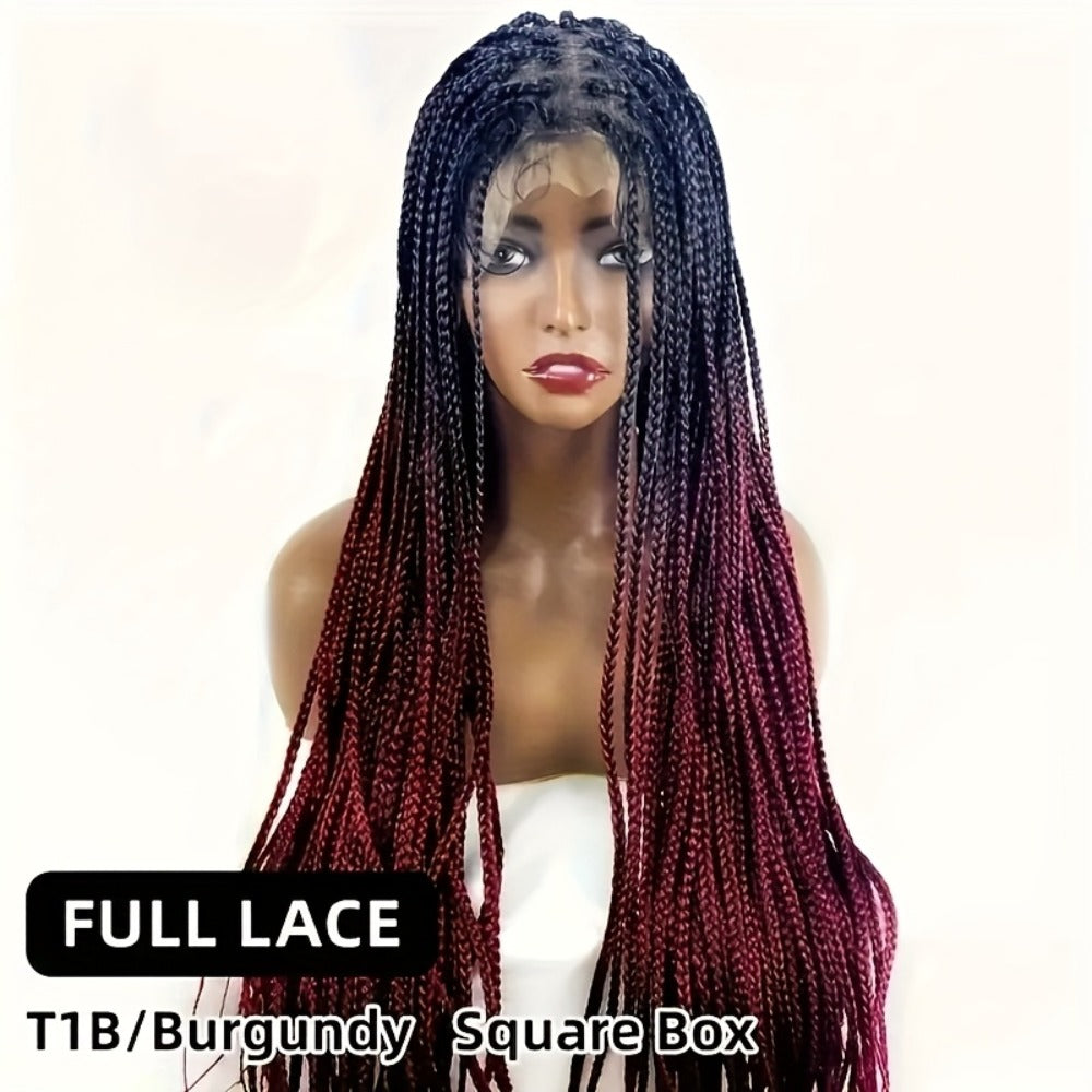 Long Box-Braid Wig with Full Lace Cap in 26- or 38-Inch Lengths and Four Lettered Color Options — image 6