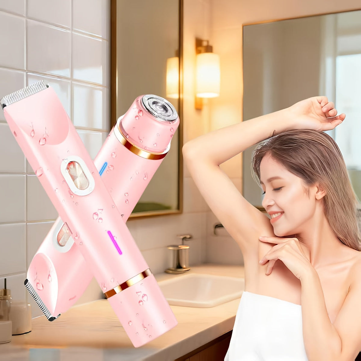 Electric Shaver 2-in-1 Women’s Razor and Bikini Trimmer with IPX6 Wet/Dry Use and USB Rechargeable Power — image 1