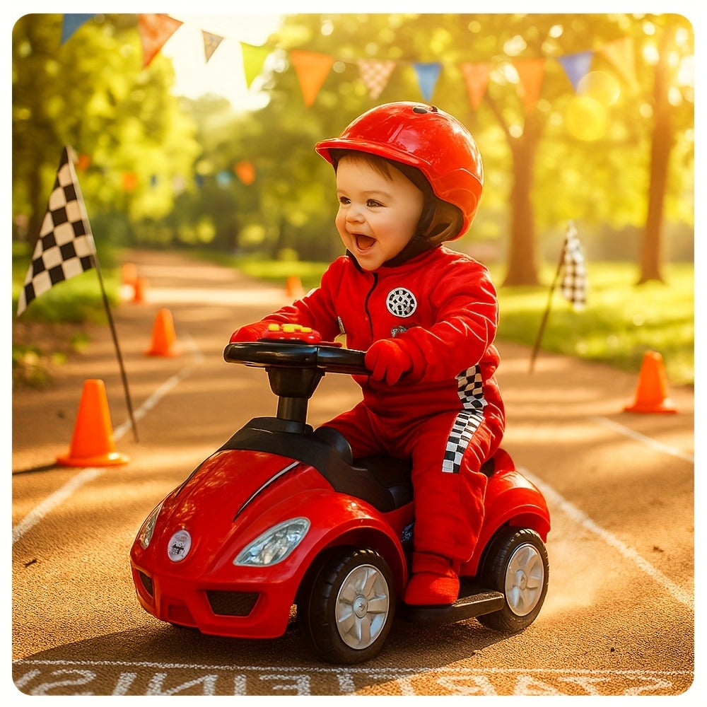 3-in-1 Toddler Push Ride & Walker Car, Baby Ride-On Toy with Guardrail, Music & Under-Seat Storage for Ages 18-36 Months — im