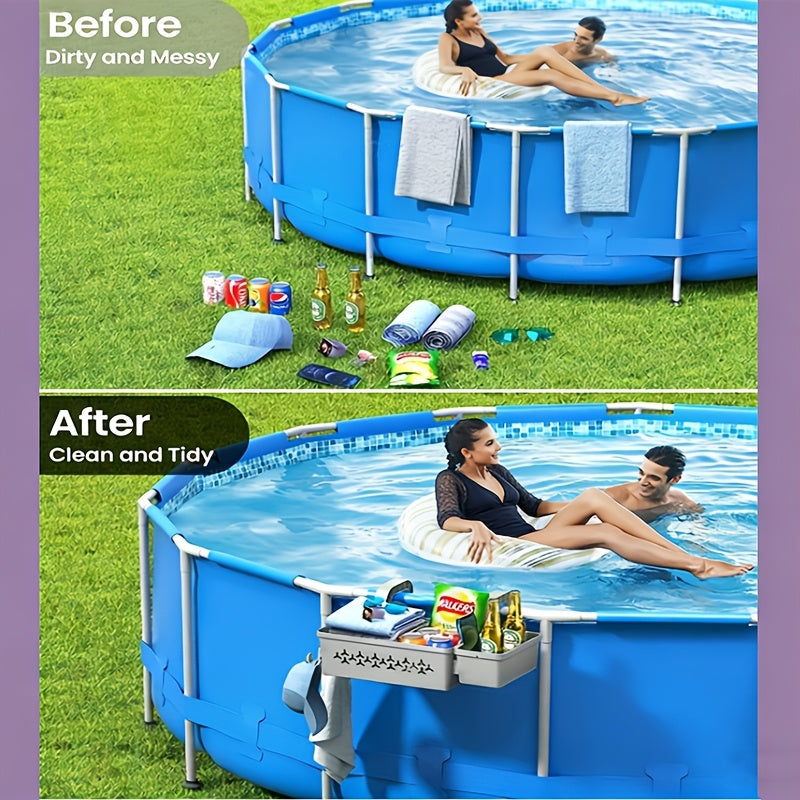 Pool Storage Basket | Hanging Poolside Organizer Towel Toy Beverage — image 5