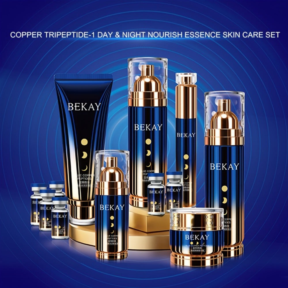 12-Piece BEKAY Skincare Gift Set with Blue-and-Gold Cleanser, Toner, Lotion, Cream and Eye-Care Collection — image 2