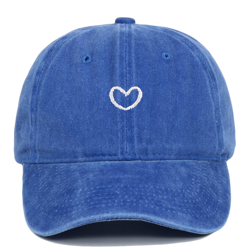 Artistic Retro Small Love Embroidered Soft Top Fashion Peaked Cap
