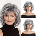 Synthetic Wig 14-Inch Short Curls with Slanted Bangs and Rose Net Cap in Three Colors for Daily Styling — image 1