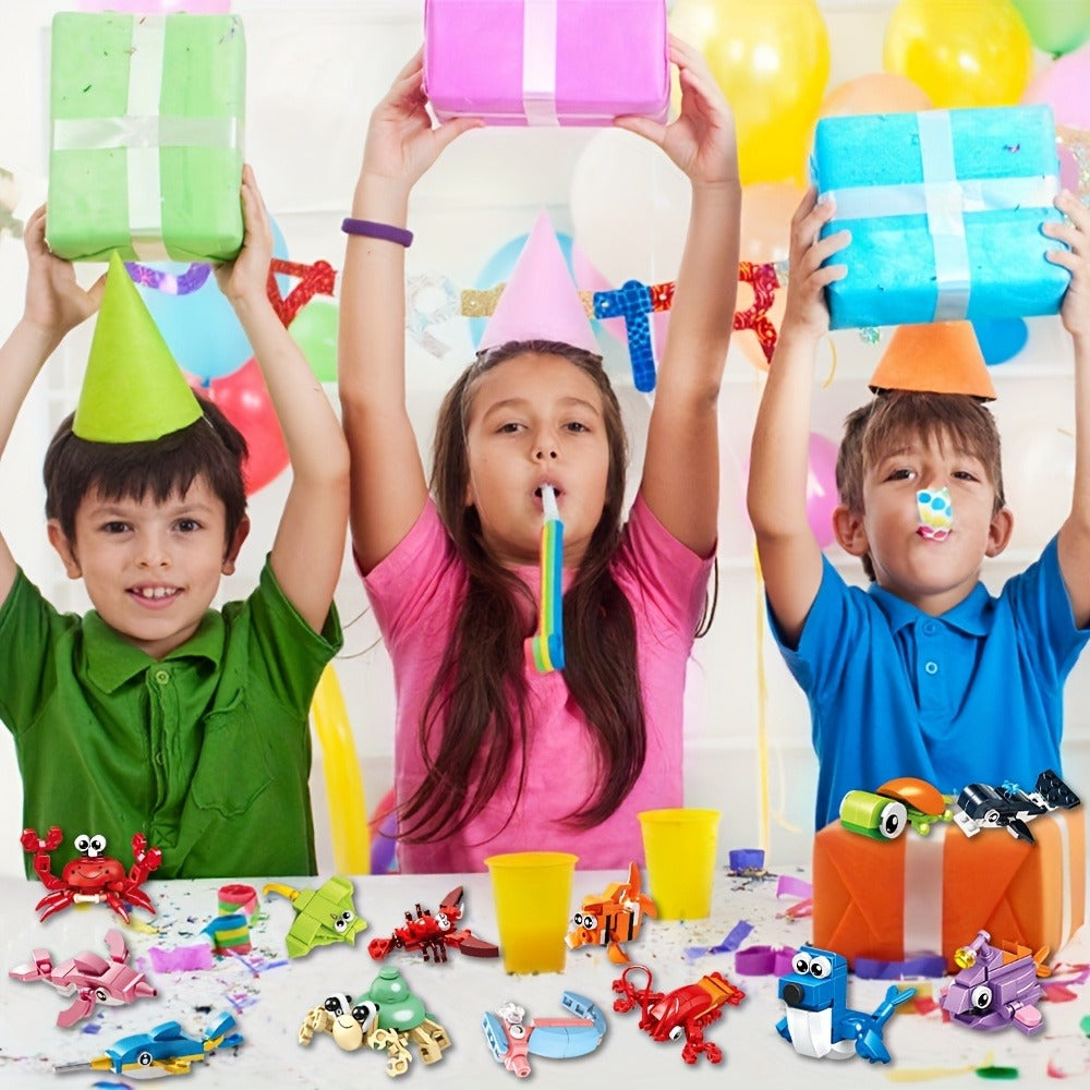 Ocean Mini Building Blocks 30-Pack Party Favors for Kids, Marine-Themed Mini Brick Sets for Birthday Goodie Bags — image 4