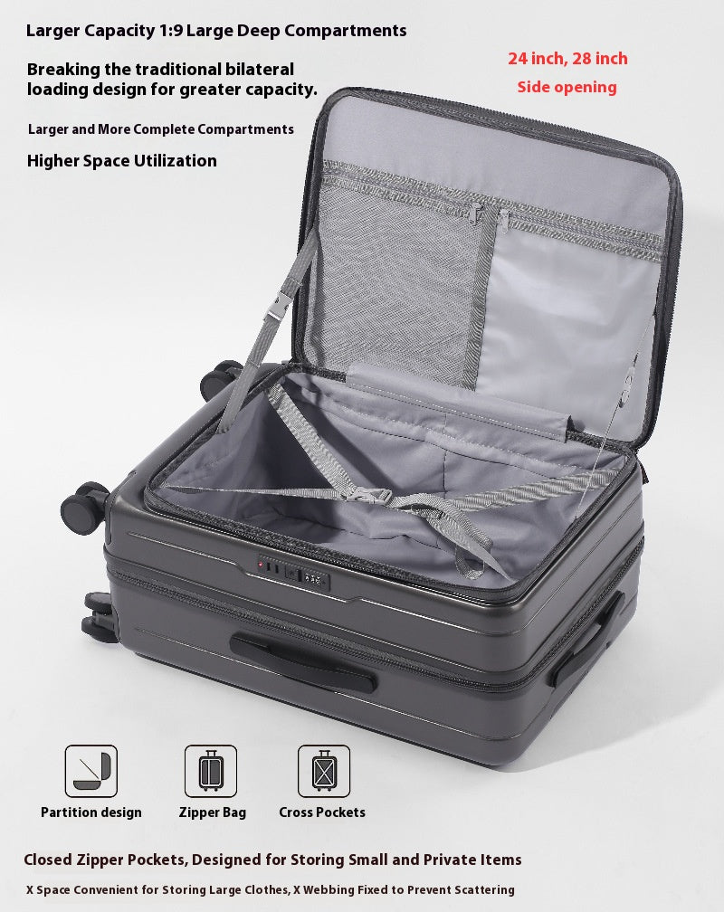 Front Open Luggage 20-inch Boarding Drop-resistant Trolley Case Extended Luggage Case