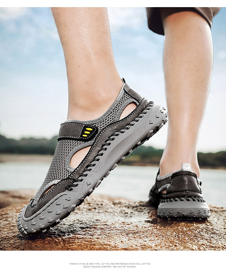 Summer Outdoor Casual Hollow Mesh Surface Breathable Men's Sandals