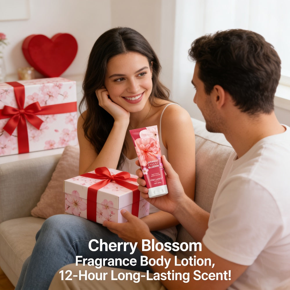 Japanese Cherry Blossom Body Lotion in 8 fl oz Squeeze Tube with Vitamin E and Glycerin Labels — image 4