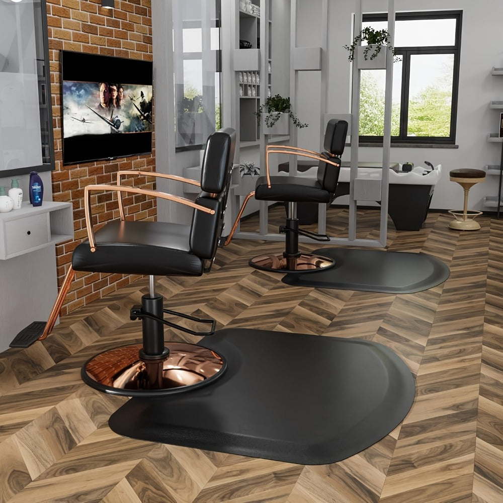 Anti-Fatigue Salon Mat for Hair Stylist with Round Cutout – Thick Non-Slip Standing Mat for Barber Chair, Hairdresser, Barber