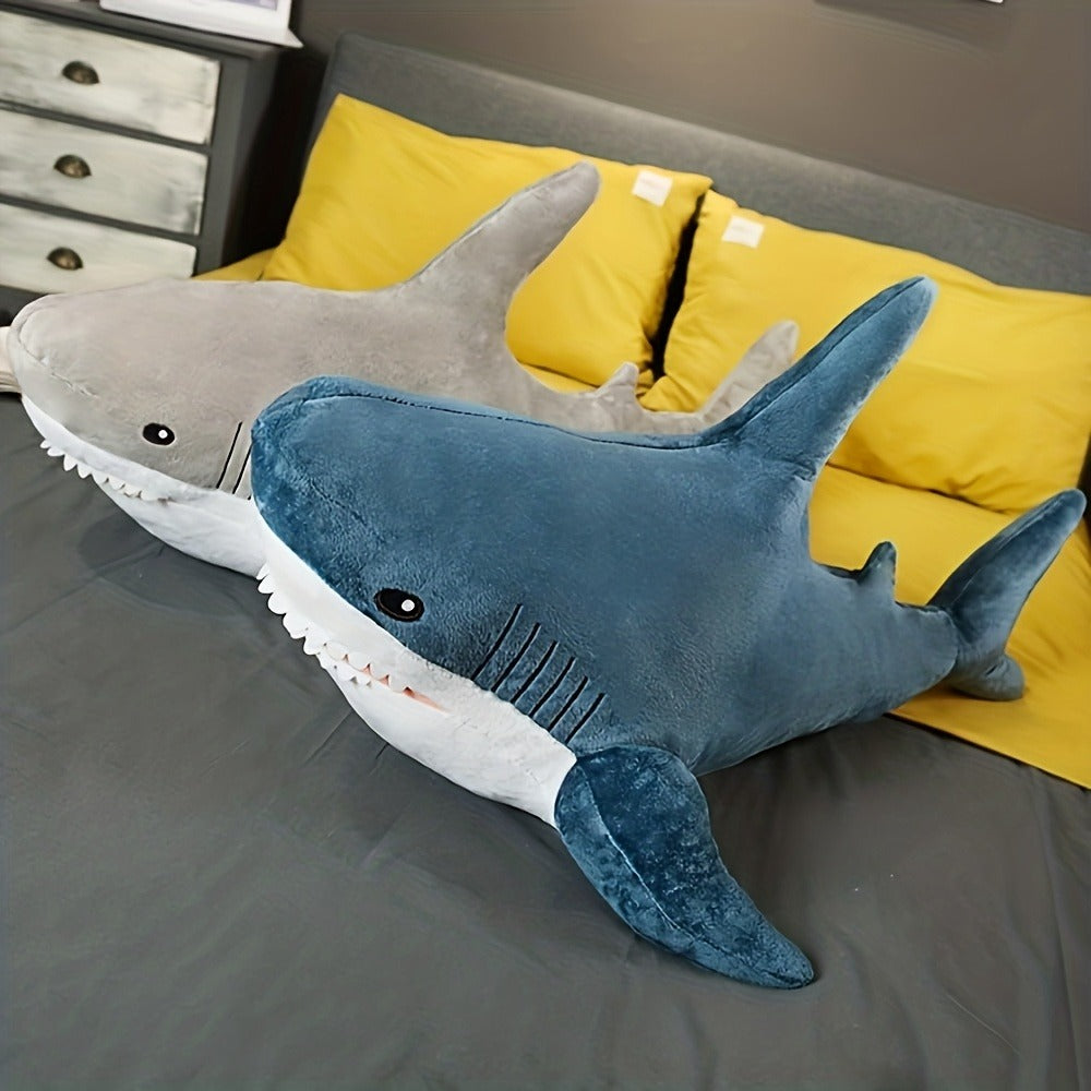 Plush Toy Jumbo Shark Pillow 24-Inch in Blue, Grey, Blue-Pink or Rainbow Colorways and Ocean Decor — image 15