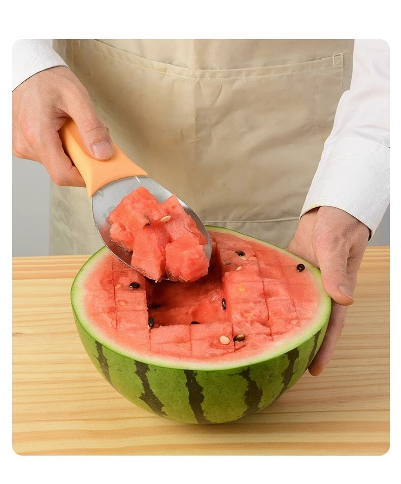 Stainless Steel Mango Peeler Fruit Meat Spoon Mango Cutter Dice