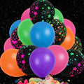 UV Neon Balloon Party Supplies Set with 42 12-Inch Star-Print Balloons for Blacklight Decor — image 8