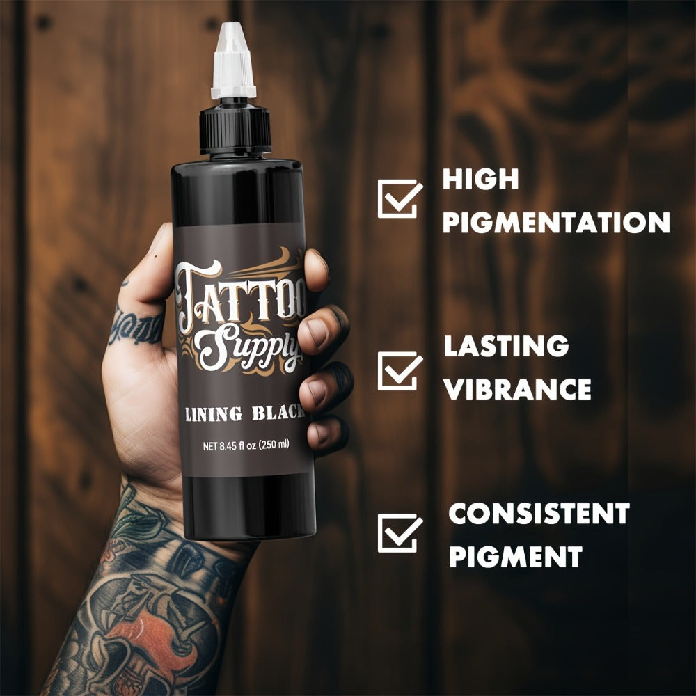 Tattoo Ink Neebol Lining and Shading Black Bottle Options in 100ml or 250ml with Four with Item-Specific Color, Capacity and 