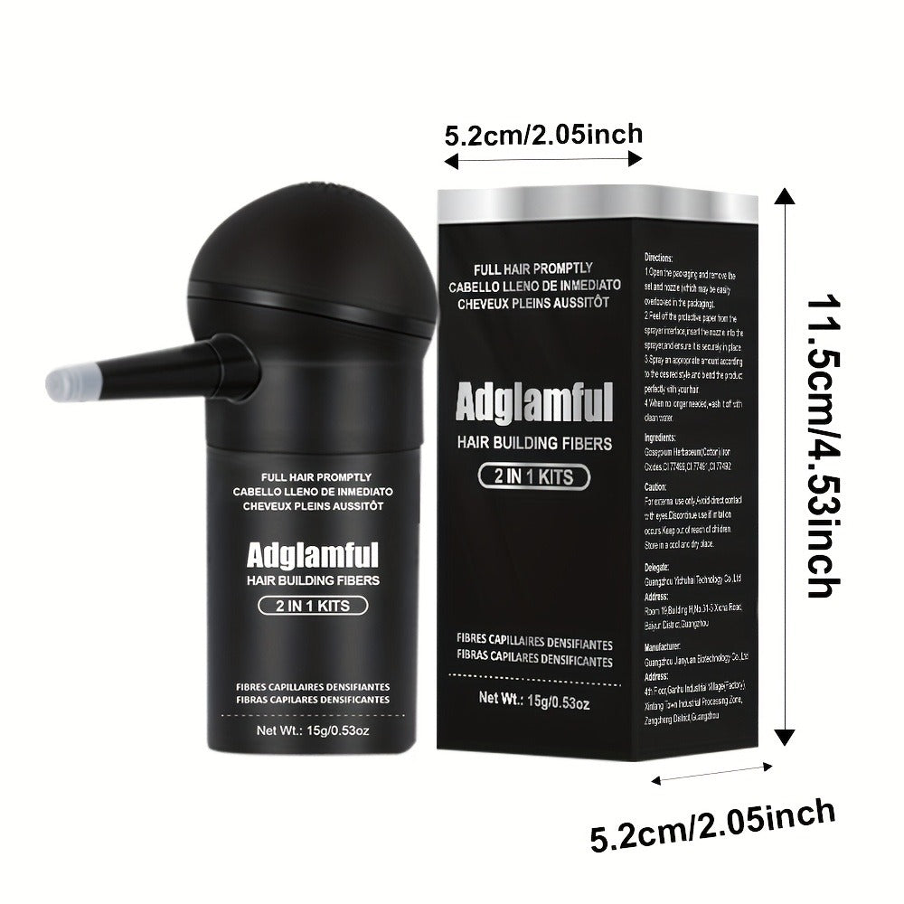 15-Gram Hair Fiber Kit with Directional Spray Applicator in Four Black and Brown Shade Options — image 6