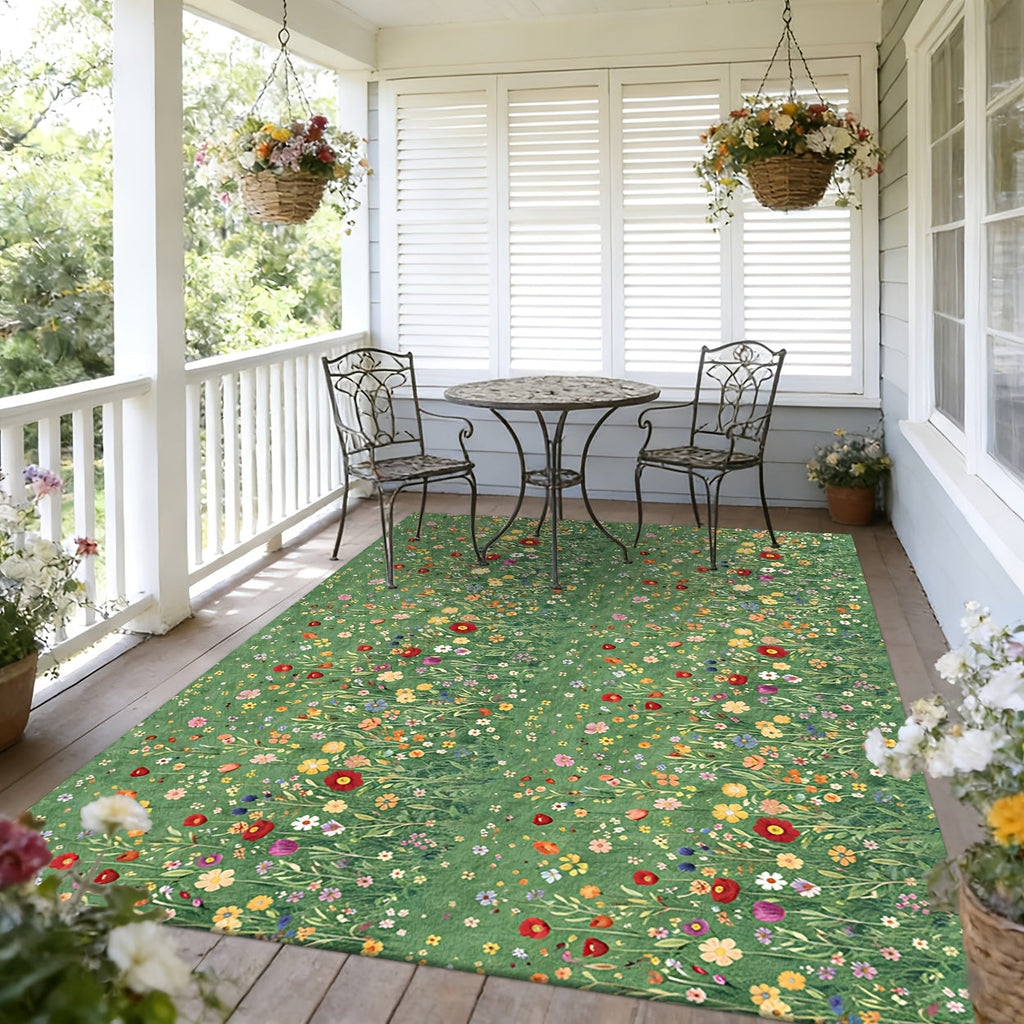 Area Rug Washable Foldable Indoor Outdoor Mat in Five Sizes for Patio, Garden, Picnic or Camping — image 1