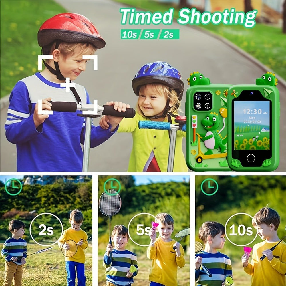 Kids Dinosaur Toy Phone with 8GB, HD Touchscreen & Dual Camera, Educational Travel Toy Cell Phone for Boys & Girls — image 4