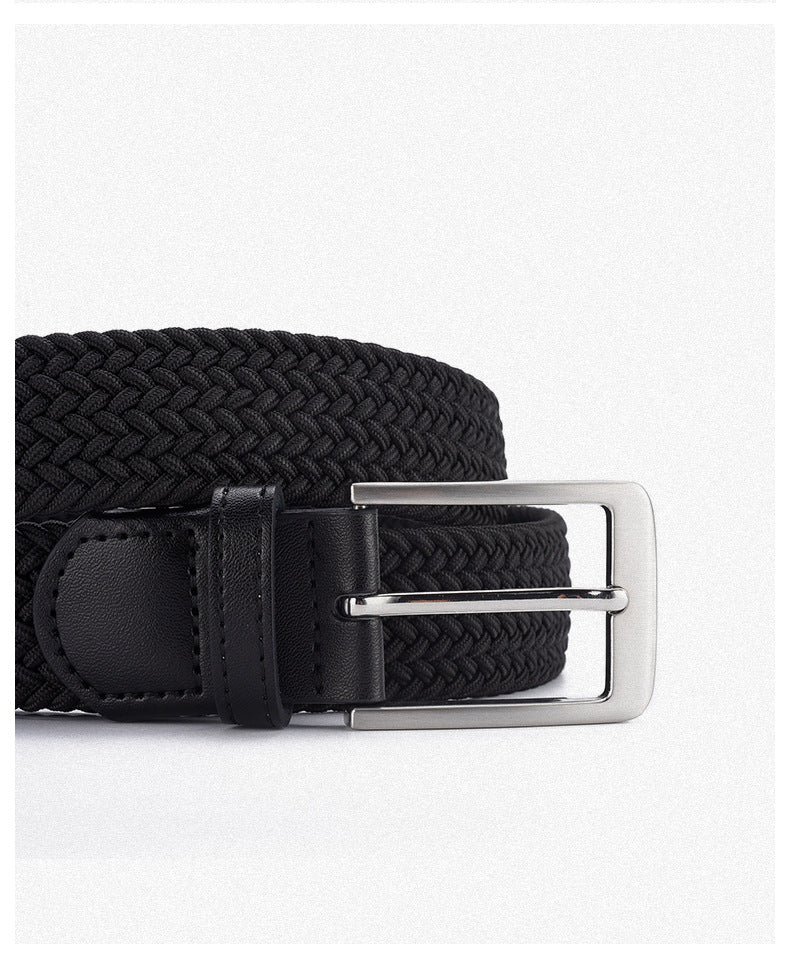 Versatile Pin-buckle Elastic Woven Canvas Belt