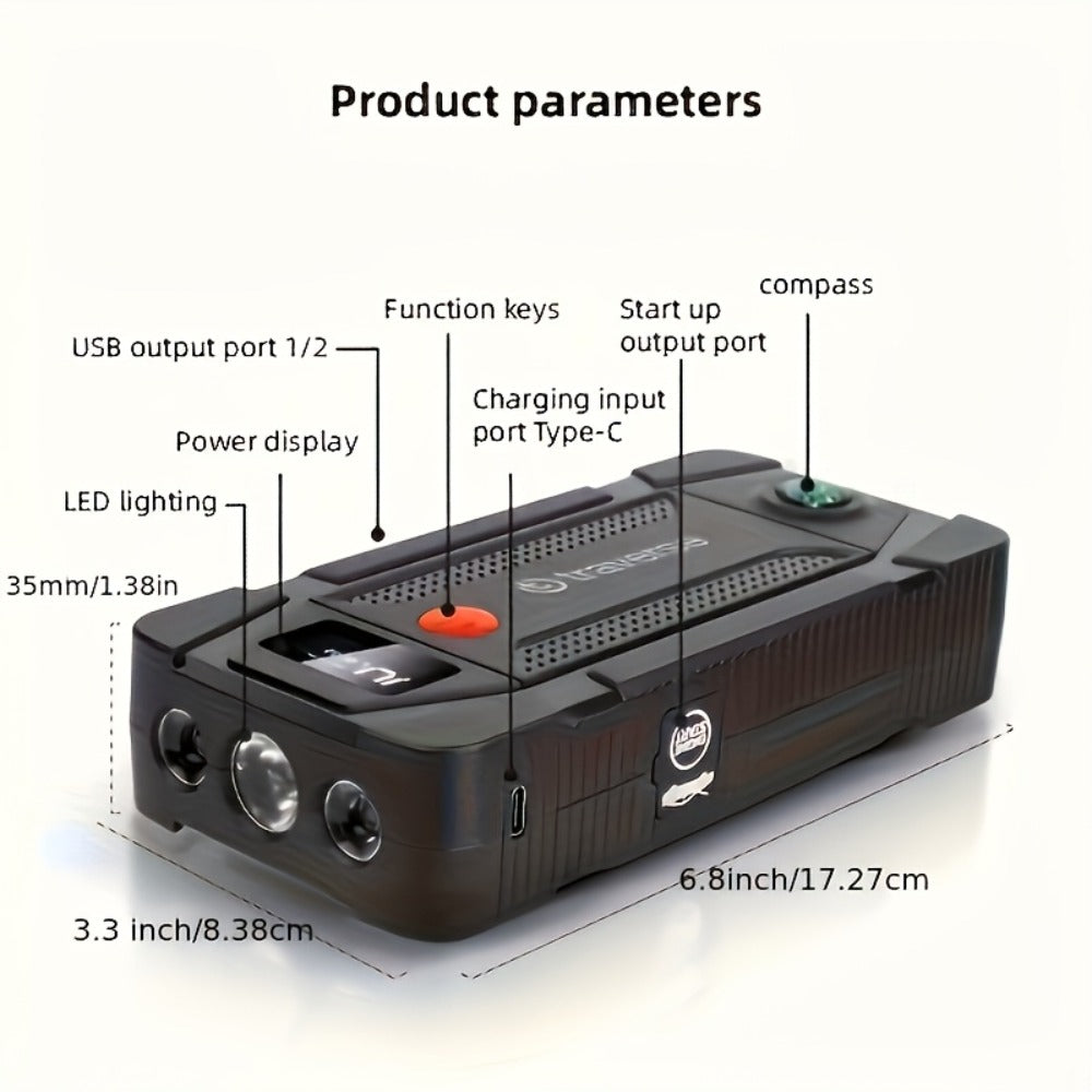 Compact Jump Starter Power Bank with Display, LED Controls, USB Outputs and Single or Two-Pack 1000A-Labeled Options — image 