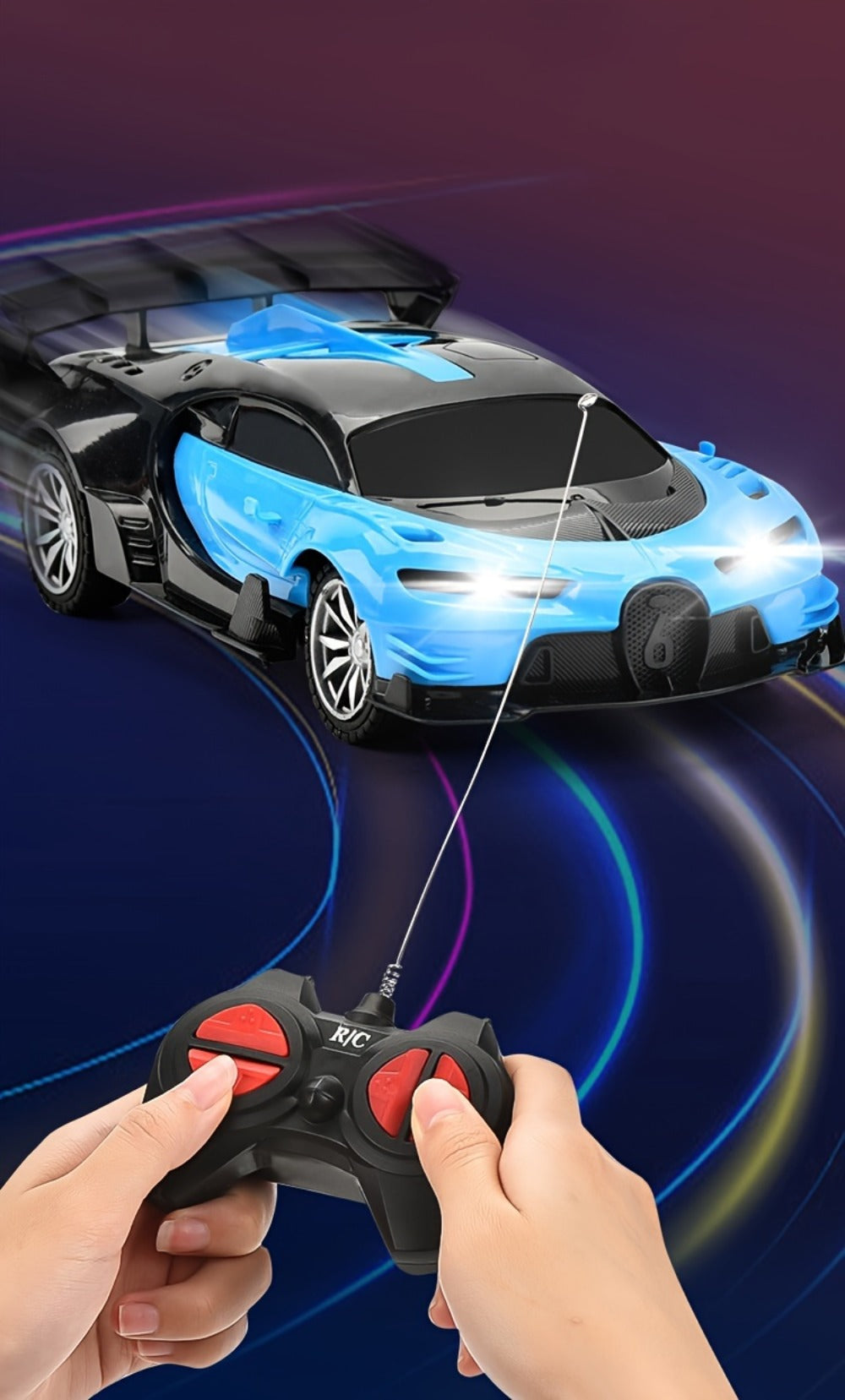 High-Speed Drift RC Car 1:24 Scale with LED Lights 4-Channel Simulation Model Remote Control Car for Kids Boys Girls — image 
