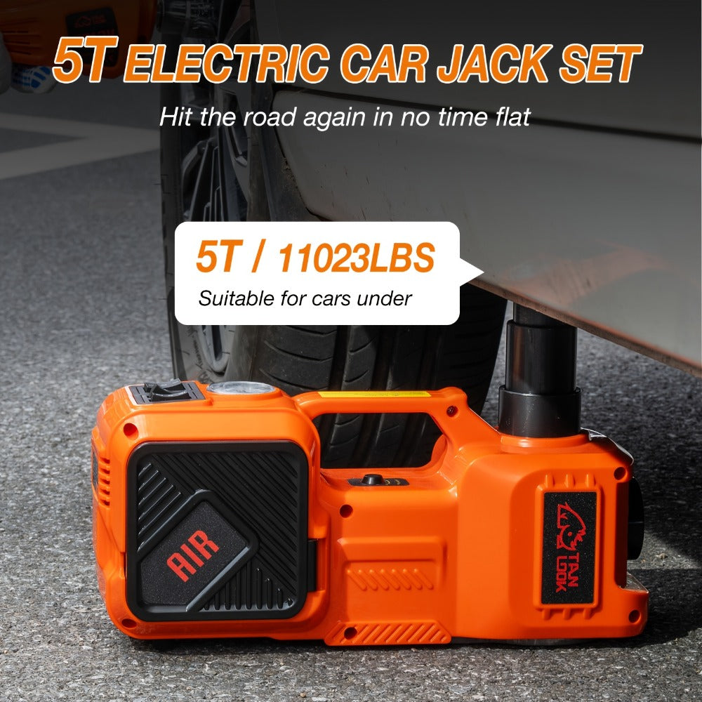 5 Ton Electric Hydraulic Car Jack with Built-in Air Pump – Portable Car Lift for SUV MPV Truck, Tire Replacement & Emergency 