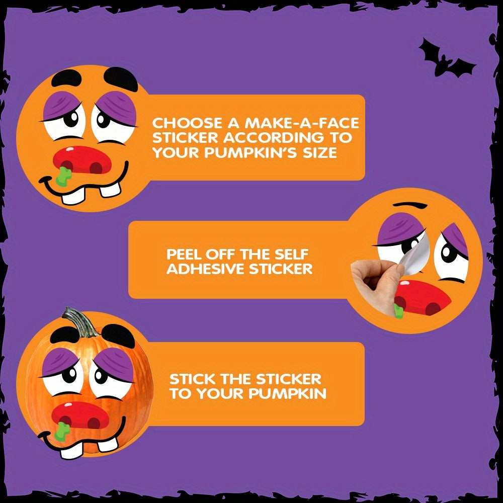 No-Carve Pumpkin Face Sticker Kit with 18 Sheets, 12 Pictured Designs and Up to 40 Face Layouts — image 4