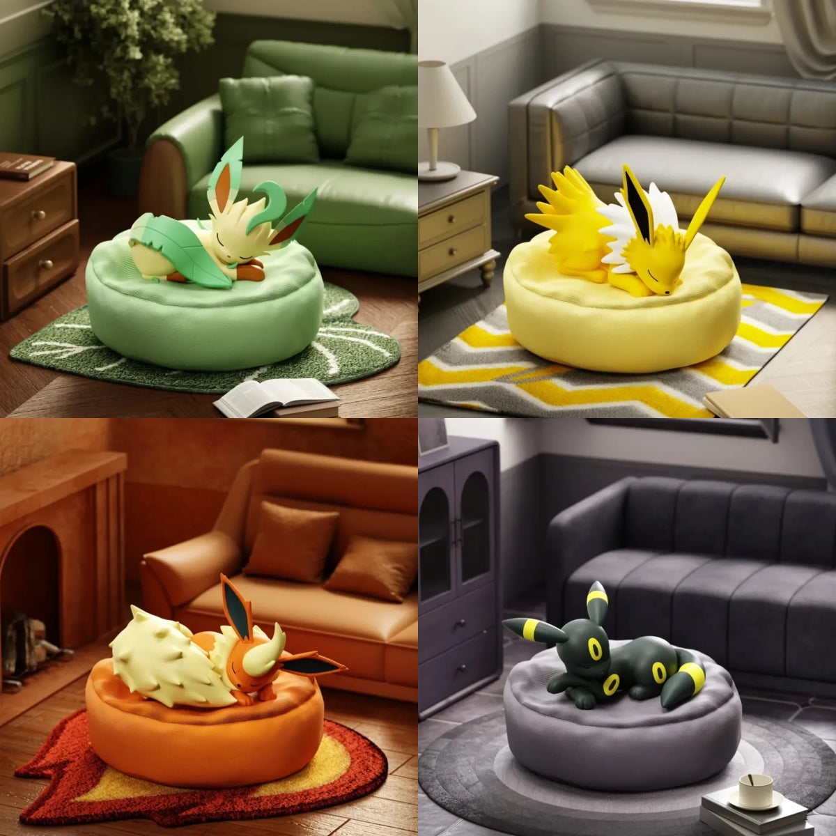 Eevee Eeveelutions Sleeping Pose Blind Box PVC Figure – All 9 Characters Vaporeon Jolteon Flareon Espeon Umbreon Leafeon Glac