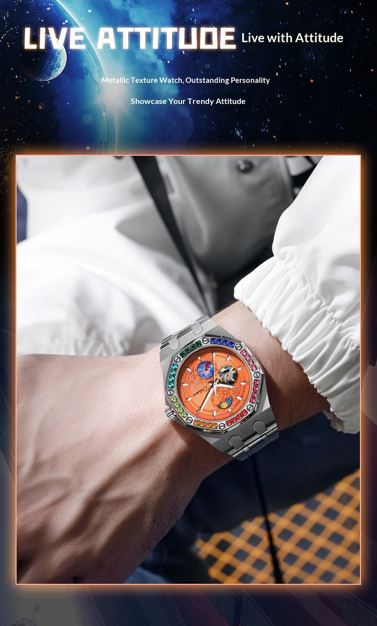 Waterproof Luminous Mechanical Watch For Men Starry Sky Series