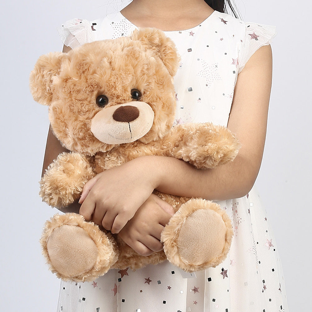 Plush Toy Shaggy Brown Teddy Bear 15-Inch with Sitting 12-Inch Format and Classic Bow for Display — image 6