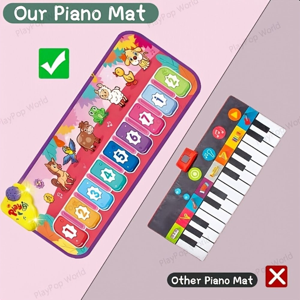 Kids Piano Mat Farm Animal, Musical Play Mat for Babies & Toddlers, Sensory Dance Keyboard Touch Blanket — image 8