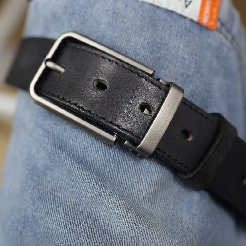 Men's Vintage Genuine Leather Belt With Pin Buckle