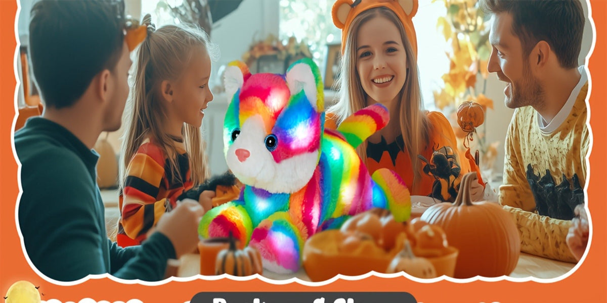 Plush Toy Rainbow Cat with LED Glow and Optional Music for Colorful Kawaii Room Display and Gifting — image 14