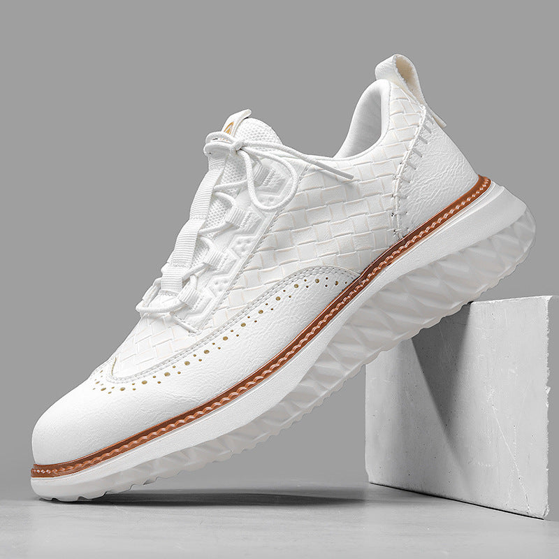 Breathable Woven-Texture Mens Sneakers