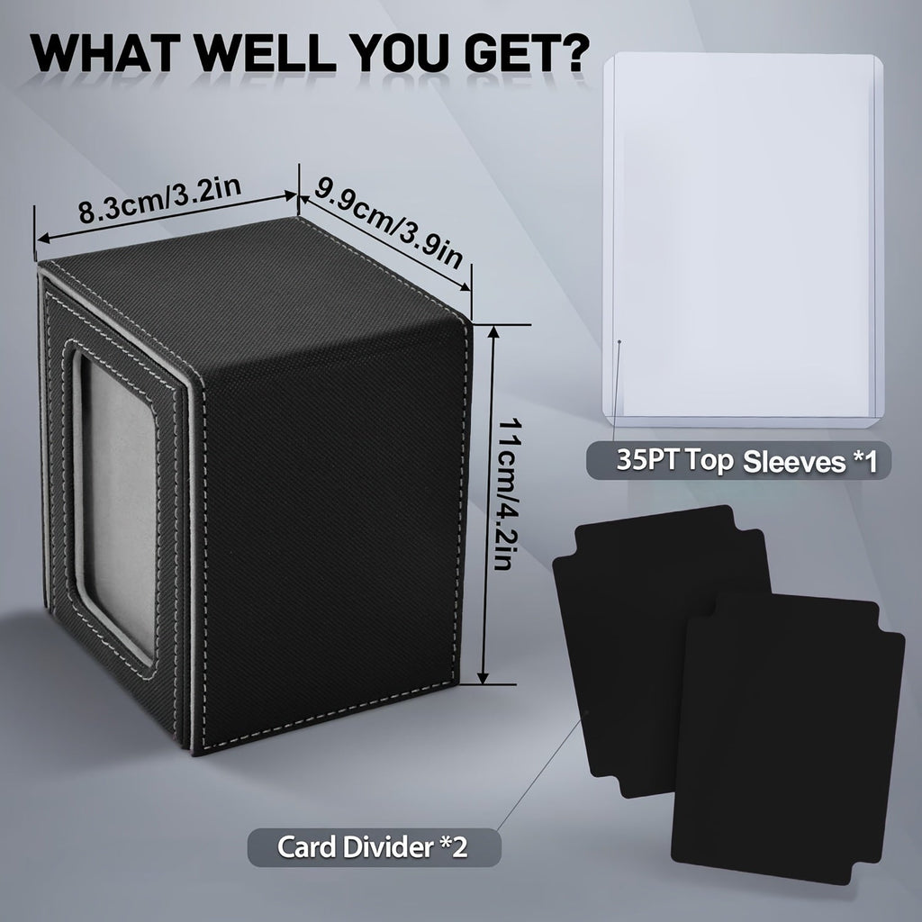 Windowed Trading Card Deck Box with Two Dividers and Five Black Accent Color Options for Organized Storage — image 12