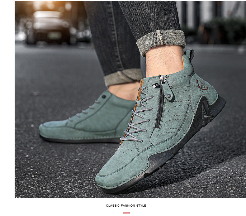 Mens Casual Leather Shoes Plus-size Athletic Shoes