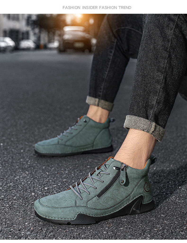 Mens Casual Leather Shoes Plus-size Athletic Shoes