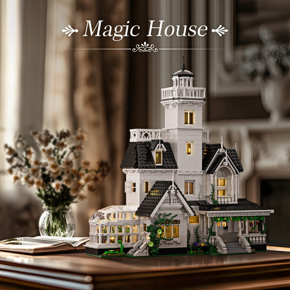 Building Block Set Owen's House with 1877 Pieces, Three-Level Tower, Porch, Conservatory and Lighting — image 6