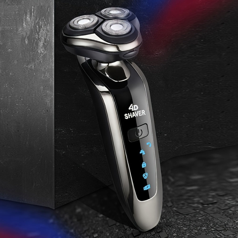 5-in-1 Rechargeable 3-Head Rotary Electric Razor with Detail Trimmer, Nose Trimmer and Cleaning Brush — image 9