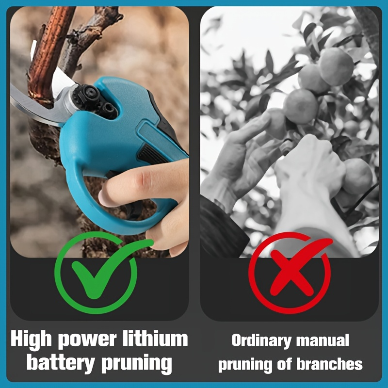 Pole Saw Set with Electric Chainsaw, 6-Inch Cordless Pruner, Long-Handle Scissor Kit, Safety Lock for Tree Pruning & Landscap