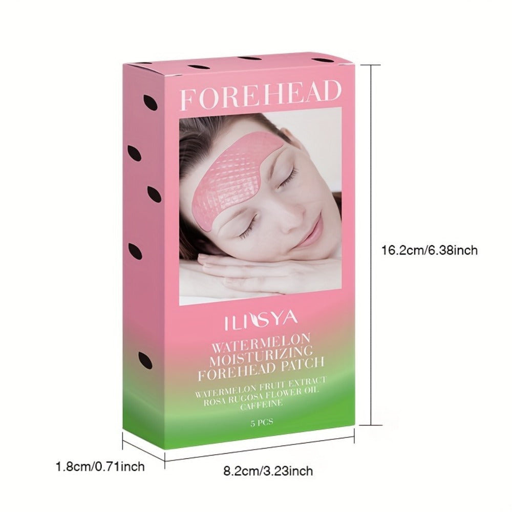 Watermelon Forehead Patches 15pcs Caffeine Collagen Niacinamide Ultra Hydrating Moisturizing Brightening De-Puffing Daily Fac