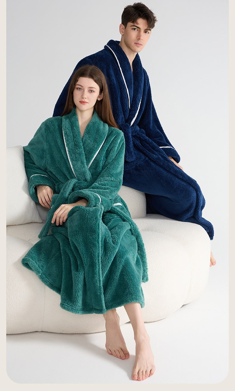 Autumn And Winter Thick Night-robe Couple Style