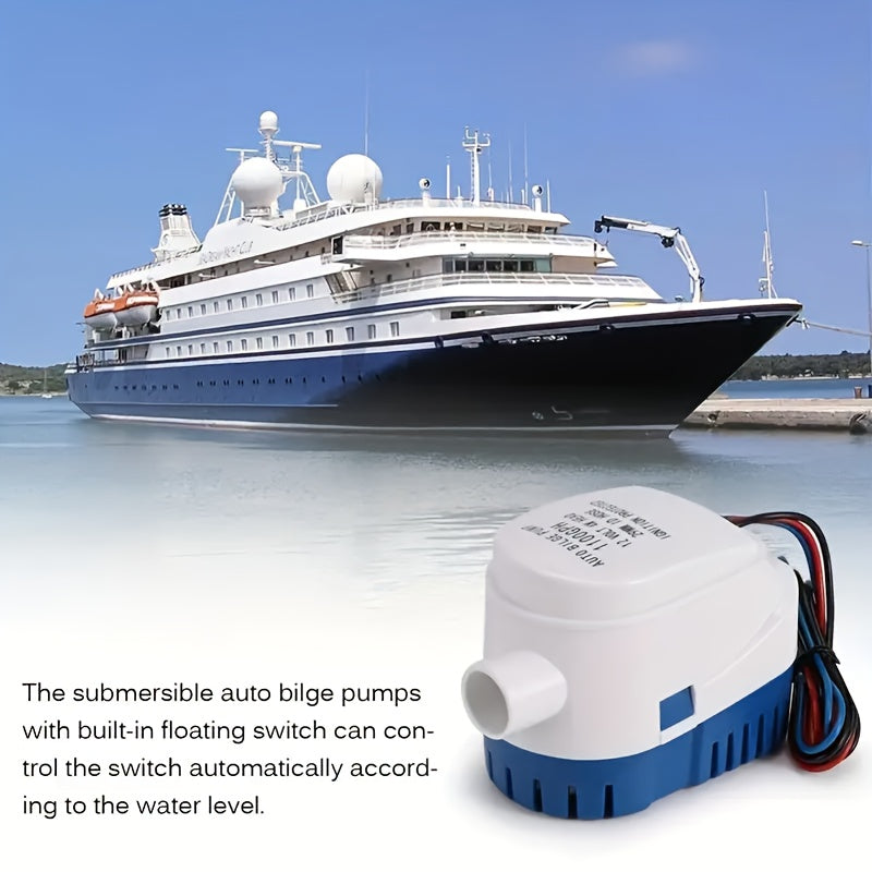 Automatic 12V 1100GPH-Label Bilge Pump with Integrated Float Switch, Side Outlet and Strainer Base — image 3