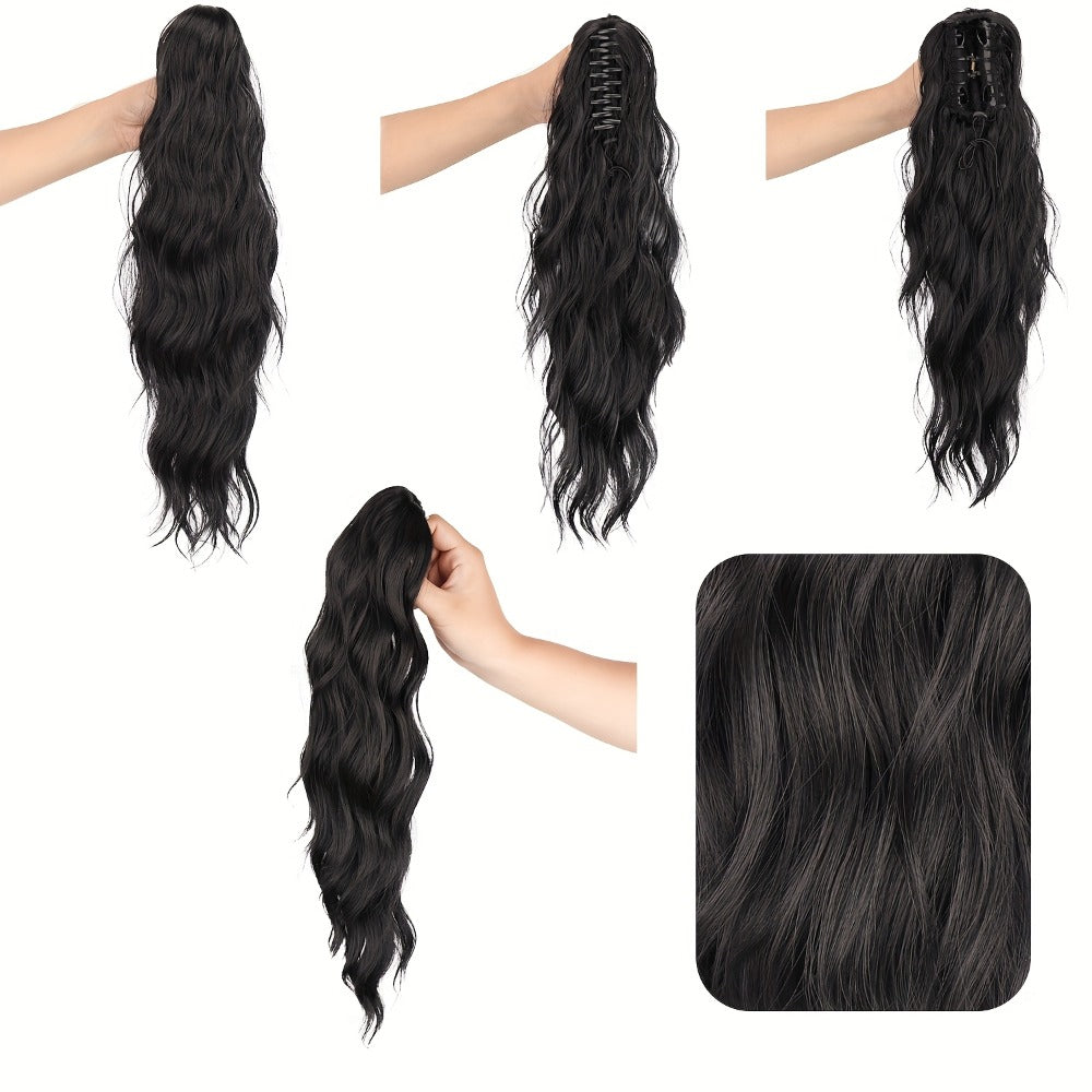 Hair Extensions Water-Wave 16-Inch Synthetic Ponytail with Claw Clip and Eight Color Options for Quick Attachment — image 5