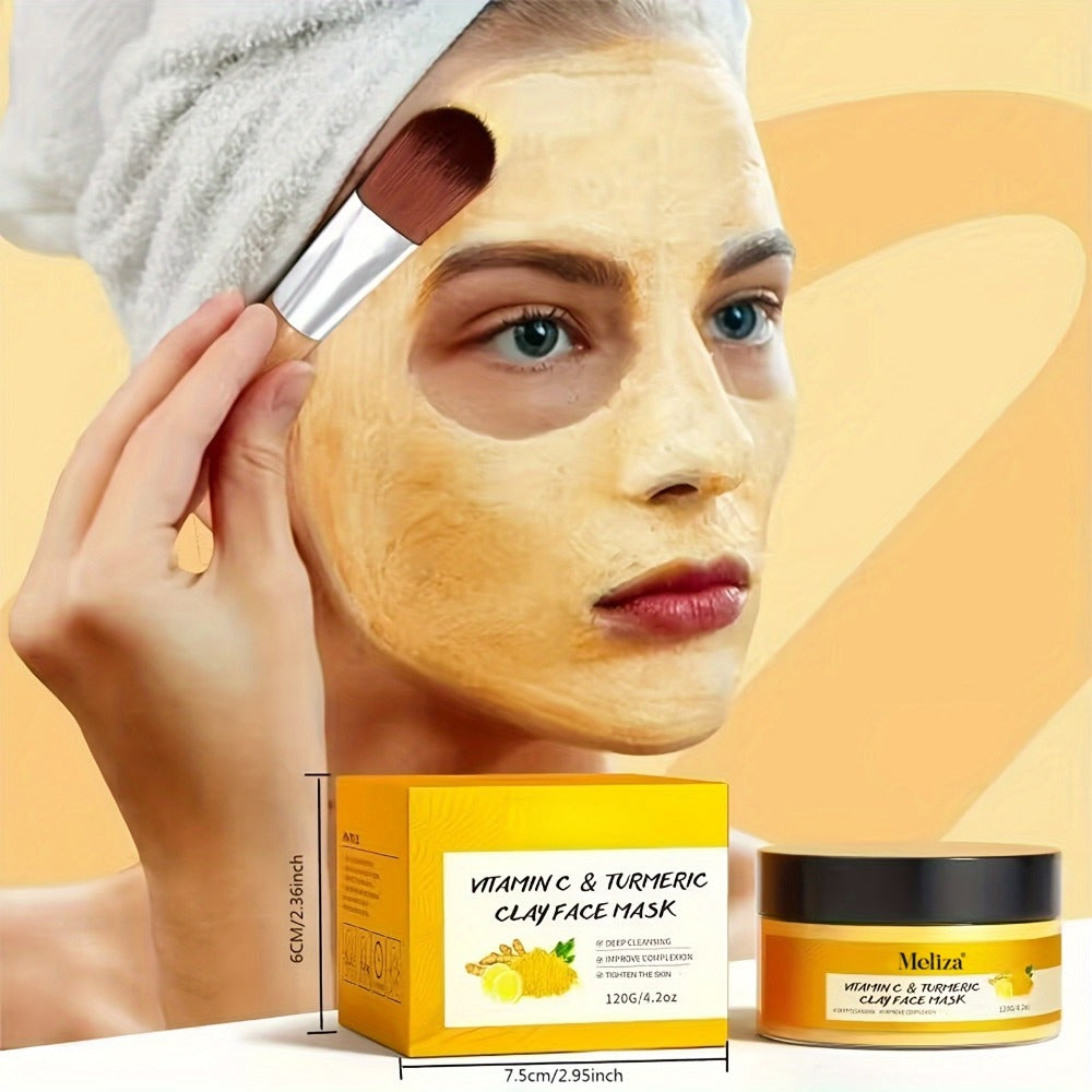 Turmeric Vitamin C Mud Mask 100ml - Deep Cleansing Pore Minimizer Face Mask, Remover Radiant Skin Weekly Skincare for Women —