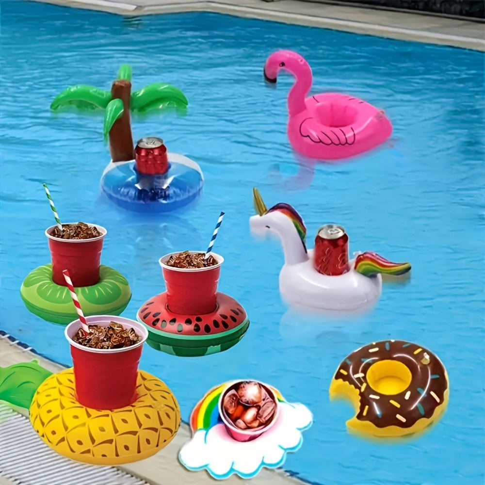 Floating Pool Drink Holders 15 Pack, Flamingo Inflatable Cup Coasters for Beer Cans, Water Bottles & Beverages — image 2