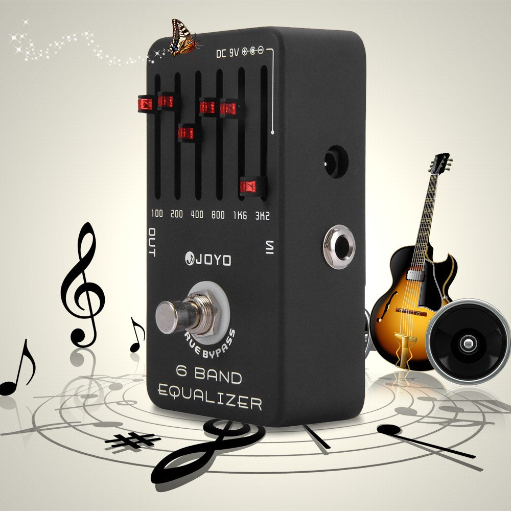 JOYO JF - 11 True Bypass Design 6 Band EQ Equalizer Guitar Effect Pedal with Aluminum Alloy Casing - V.I.P Digital Presence