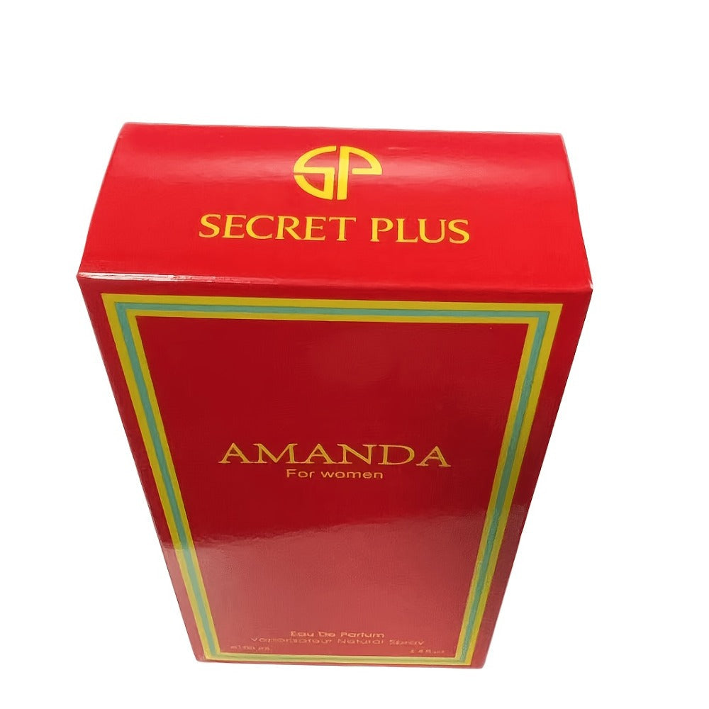 AMANDA Women's Eau de Parfum Spray, 100 ml Oval Amber Bottle with White Flower Cap and Red Gift Box — image 7