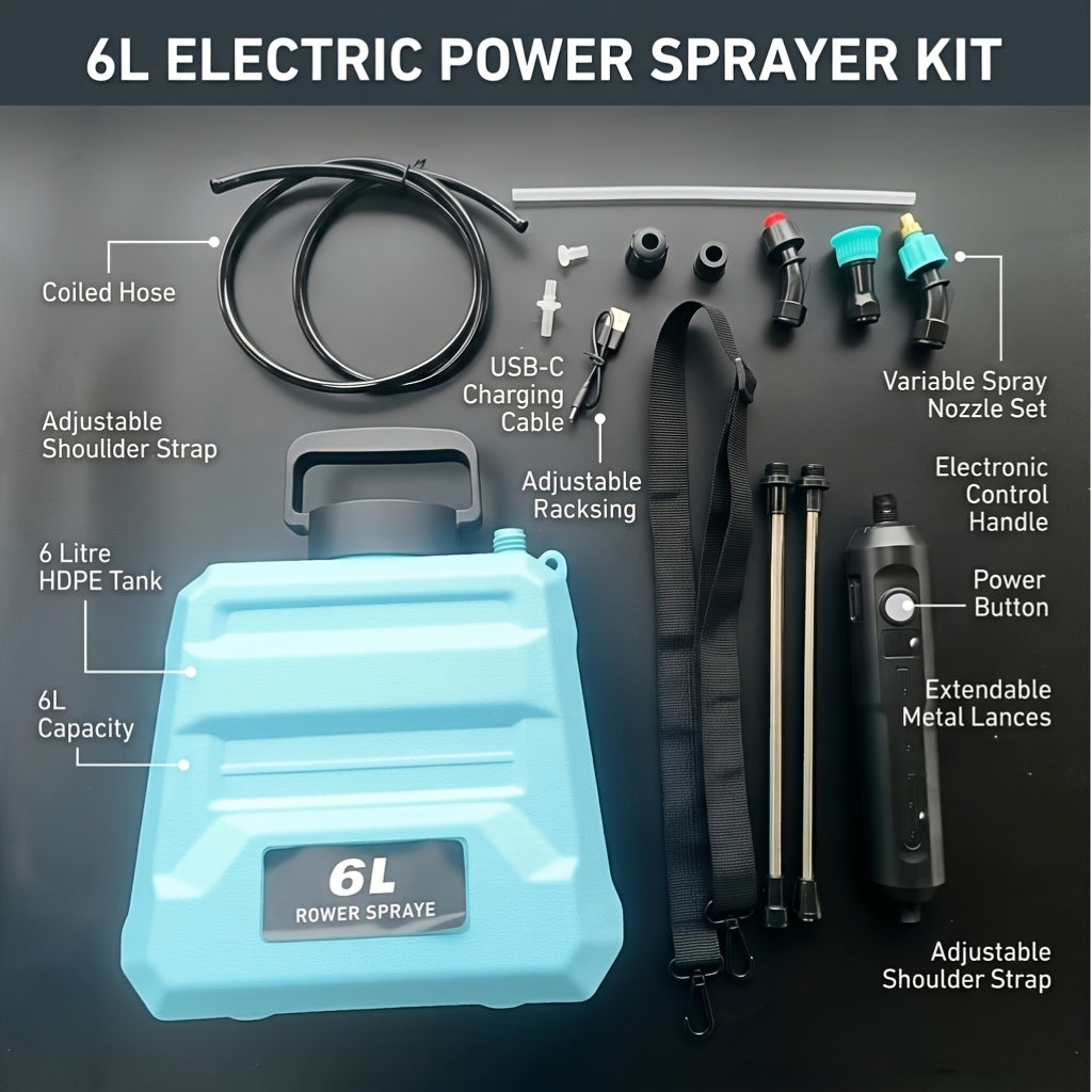Garden Sprayer, USB-Rechargeable Electric Pump with Three Mist Nozzles for Yard and Patio Watering — image 6